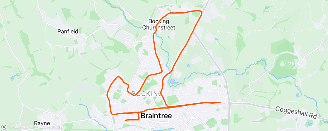 Map of the activity, Afternoon Run