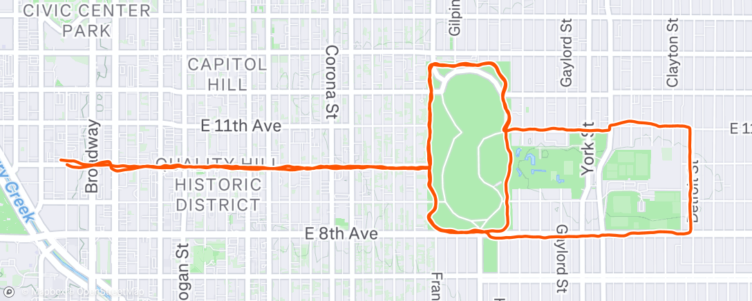 Map of the activity, Morning Run