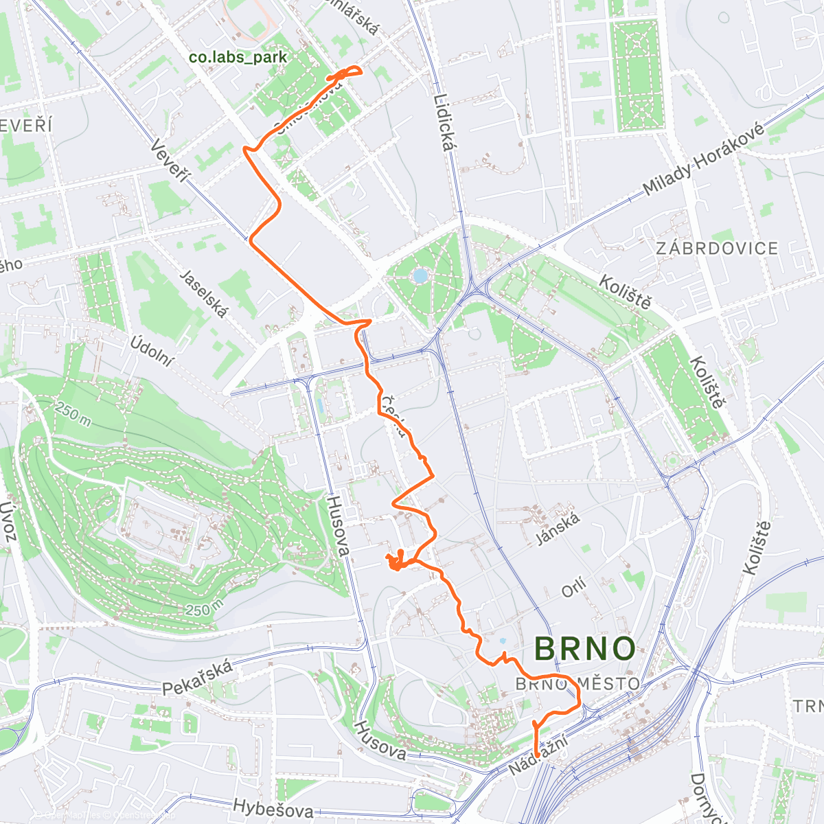 Map of the activity, Evening Hike