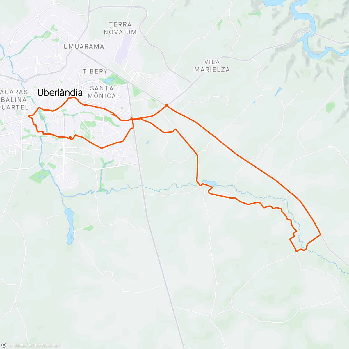 Karte der Aktivität „ATV. FIS. 117/2.024
TRILHA DO PÃO DE QUEIJO 
70 kms”