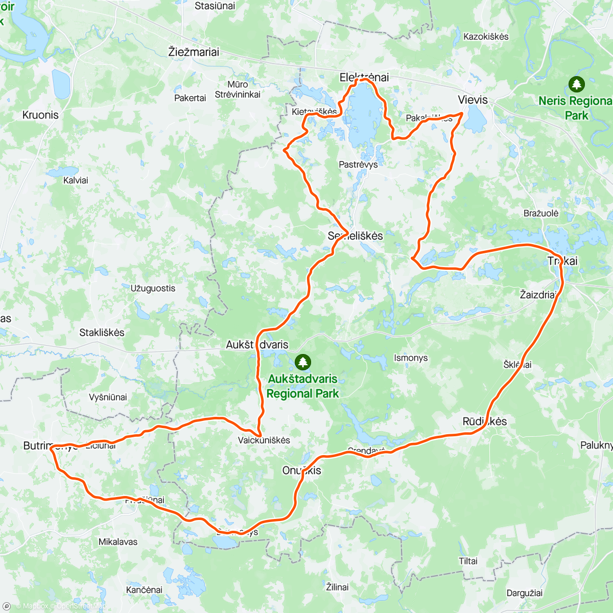 Map of the activity, Elektrenu GranFondo