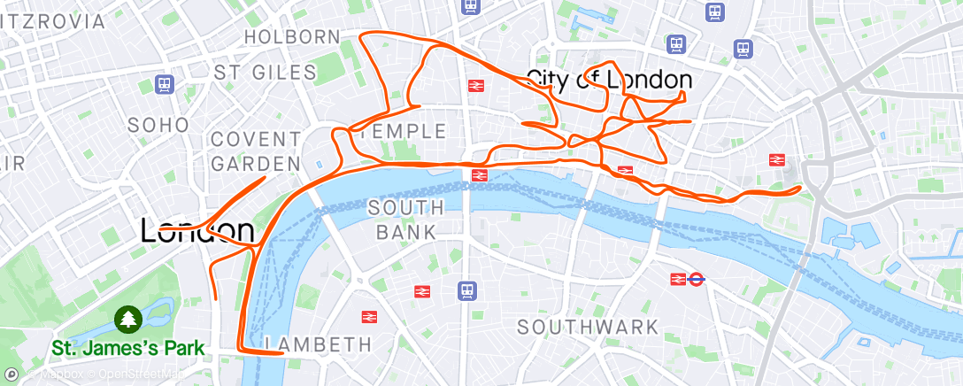 Map of the activity, London Landmarks Half Marathon