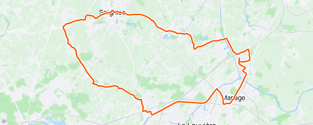 Mapa da atividade, Entraînement Snef Bikers VTT route ☀️☀️. "Aussi vite qu'à fond" en pensant à mon coumarade Pascal✨🙏