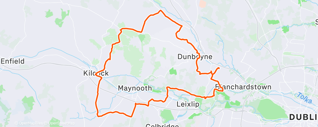 Map of the activity, Afternoon Ride