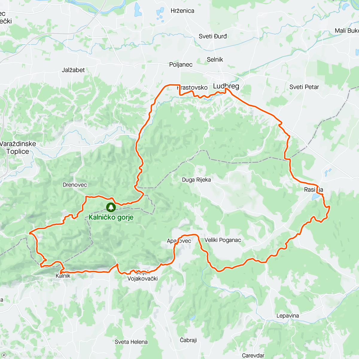 Map of the activity, Gravel Ludbreg 2024