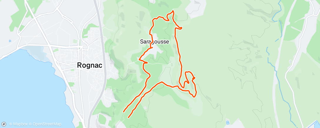 Map of the activity, Afternoon Trail Run