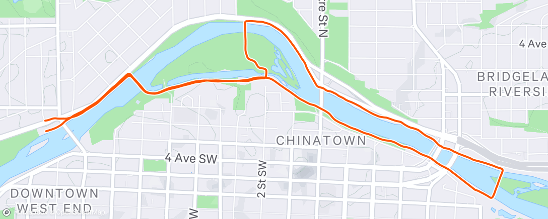 Карта физической активности (YYC Run Crew)