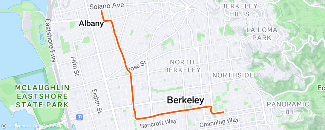 Map of the activity, Evening Ride