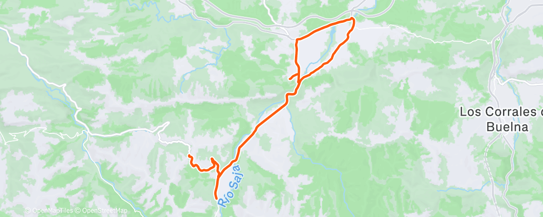 Map of the activity, Bicicleta a la hora del almuerzo