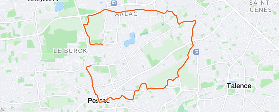 Map of the activity, Course à pied le matin