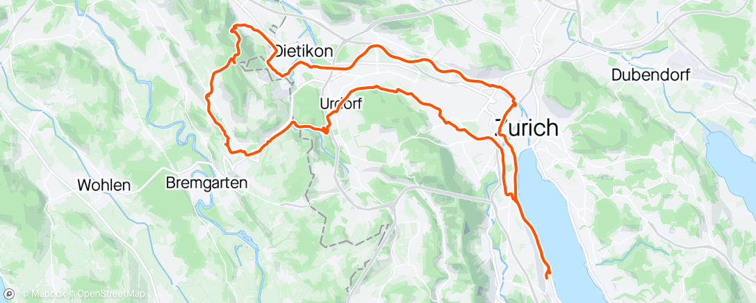 Map of the activity, Bellikon Loop #gravelmonamour