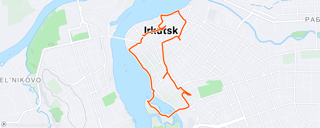 Map of the activity, Вечерний забег