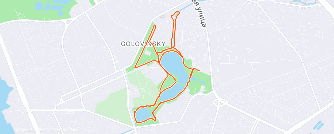 Map of the activity, Утренний забег