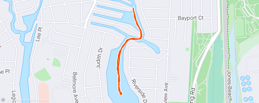 Map of the activity, Evening Kayaking