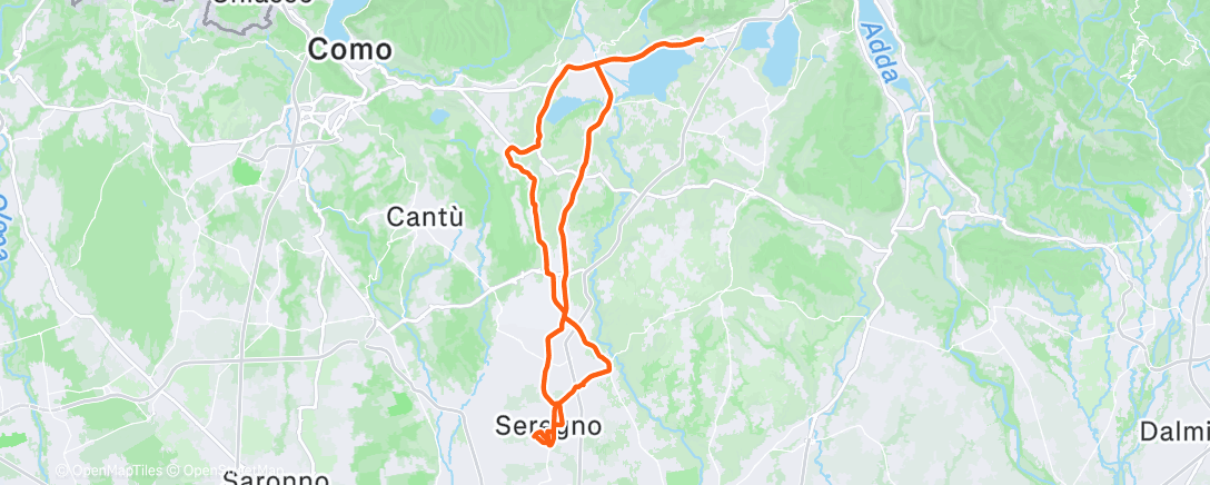 Map of the activity, Pedalata mattutina