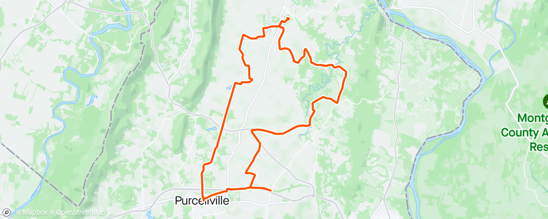 Map of the activity, Shorty’s ride shortened, Bobo kept me company from Purcelville home