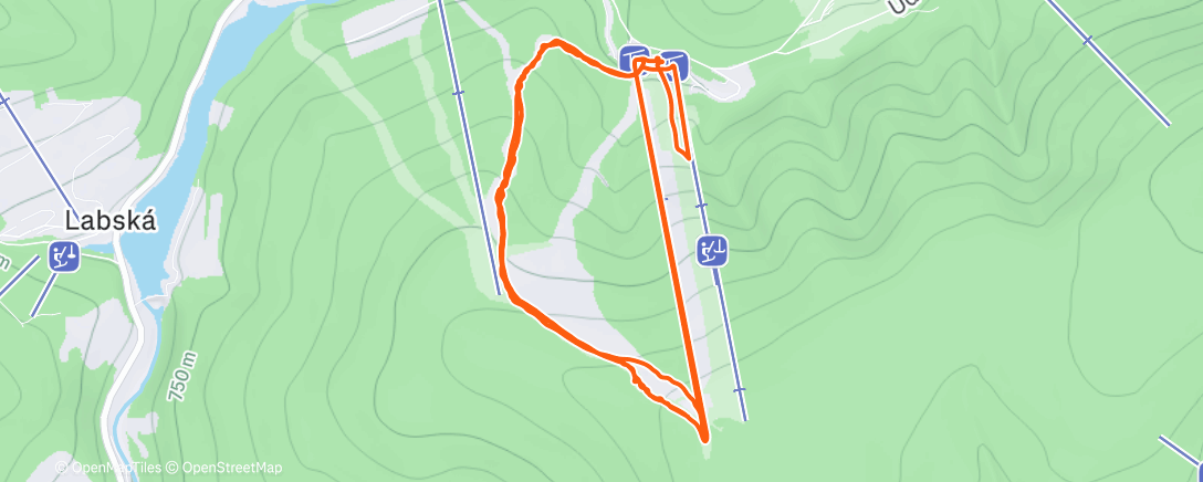 Map of the activity, Skiabfahrt Spindlersmühle Tag 5