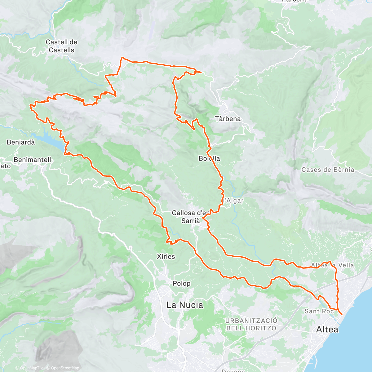 Map of the activity, XGravel Altea