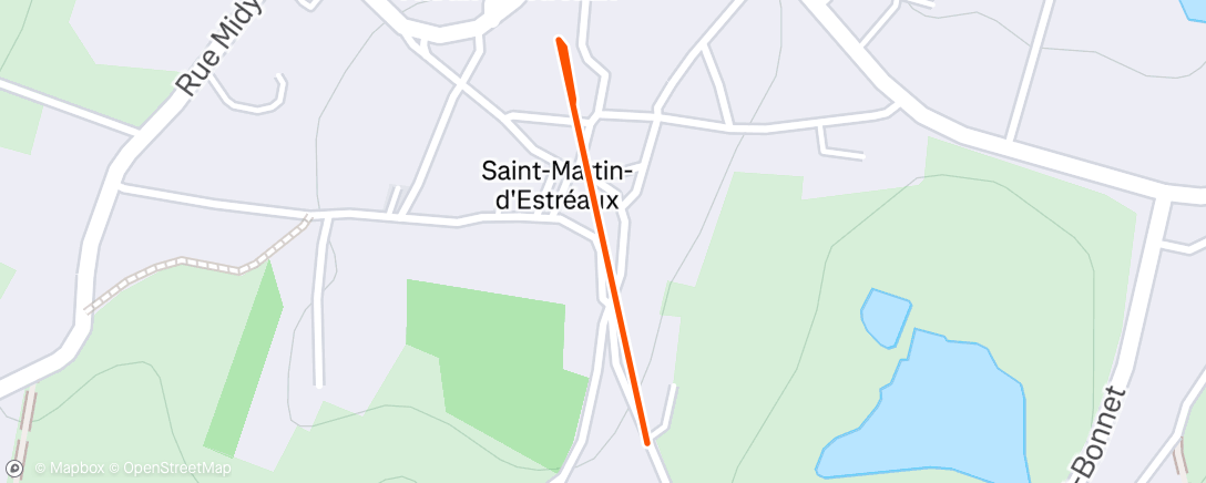 Map of the activity, Evening Run