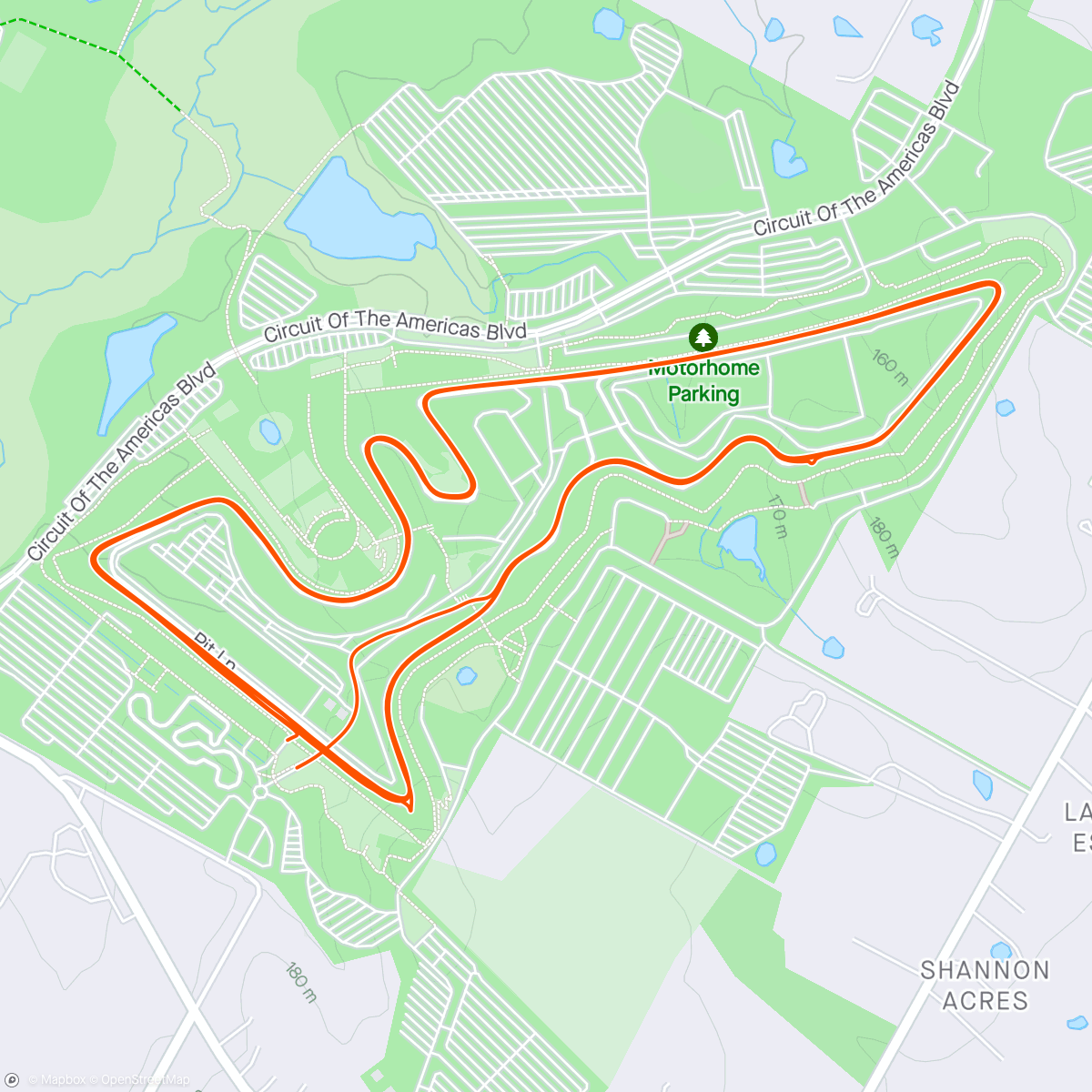 Map of the activity, Chill track laps