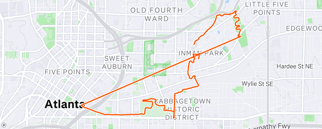 Map of the activity, Morning Hike