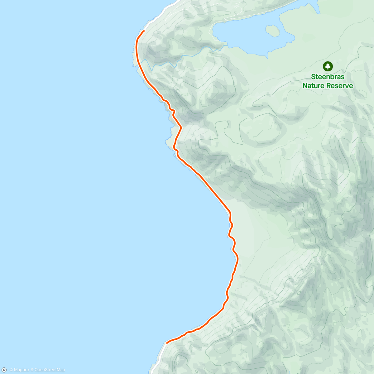 Map of the activity, ROUVY - Paced Ride: Clarence Drive | Whale Coast Route | South Africa