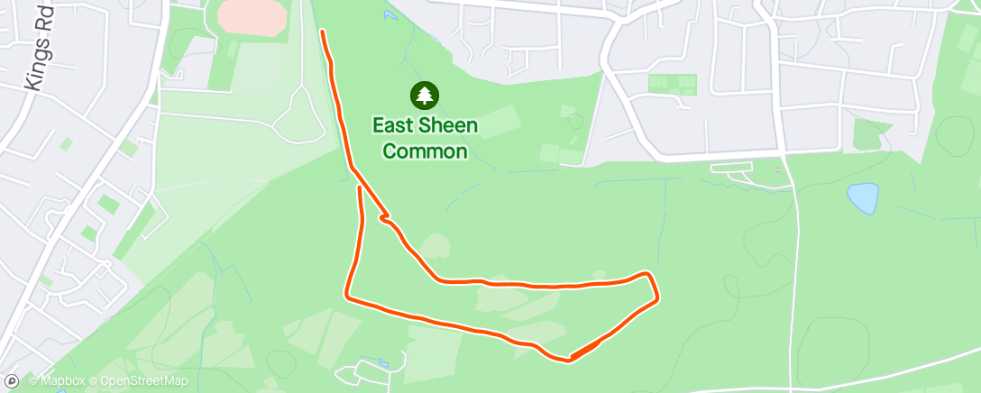 Map of the activity, Slopes in Richmond 🦌 Park
