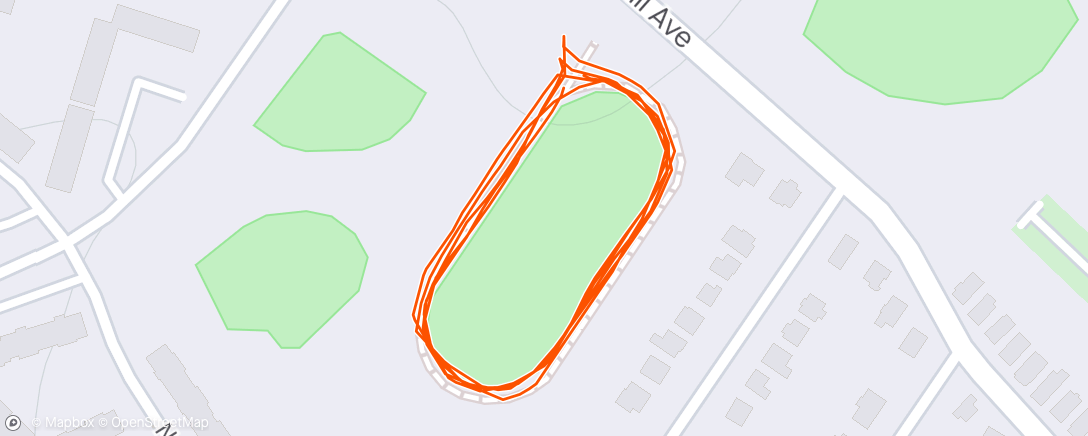 Map of the activity, 3 rounds of 400, 10 hand release pushups, 10 burpees, 10 squats, 10 lunges. Add 10 reps each round. Couple extra laps in there. All in plate carrier