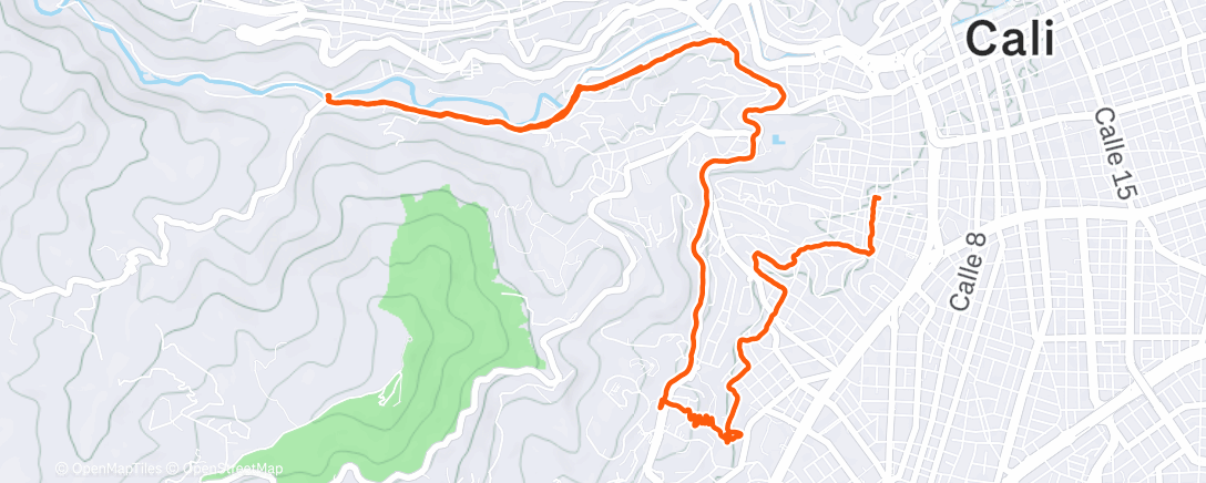 Map of the activity, Carrera por la tarde