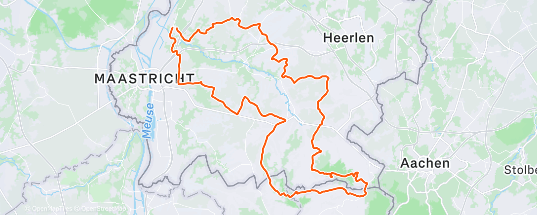 Map of the activity, Lekker heuvels