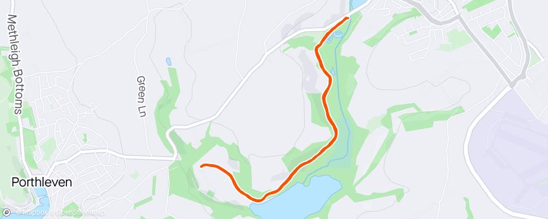 Map of the activity, Evening run with dog