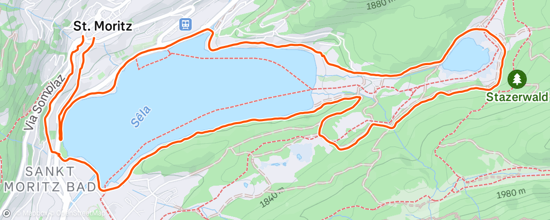 Map of the activity, Lauf am Morgen