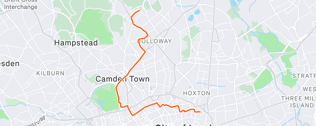 Map of the activity, Evening Run