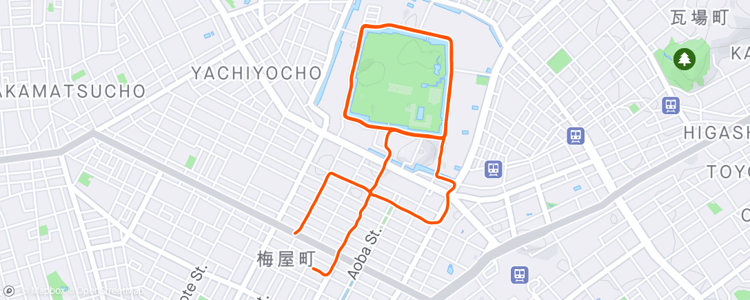 Mappa dell'attività 午後のランニング