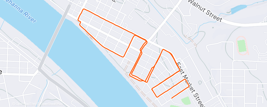 Map of the activity, Afternoon Run