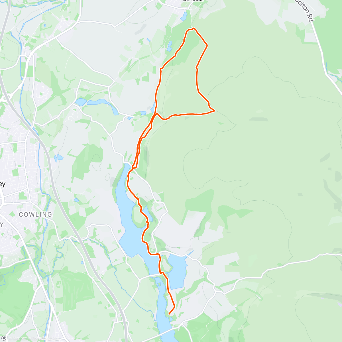 Map of the activity, Rivington 10 mile trail race - 1st place and new course record (my mum says so). Had to work for it. Very wet and boggy still in places