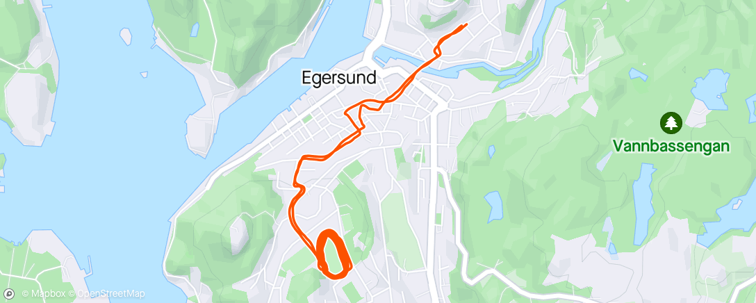 Map of the activity, 5x400 meter med eik friidrett