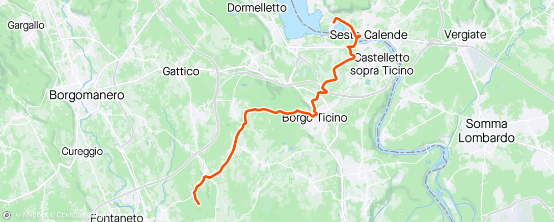 Map of the activity, Lago Maggiore -> Bogogno