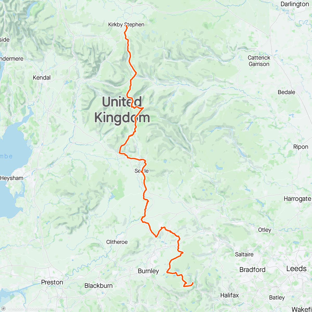 Mapa de la actividad, Rangers Ultra - Pennine Bridleway Ultra