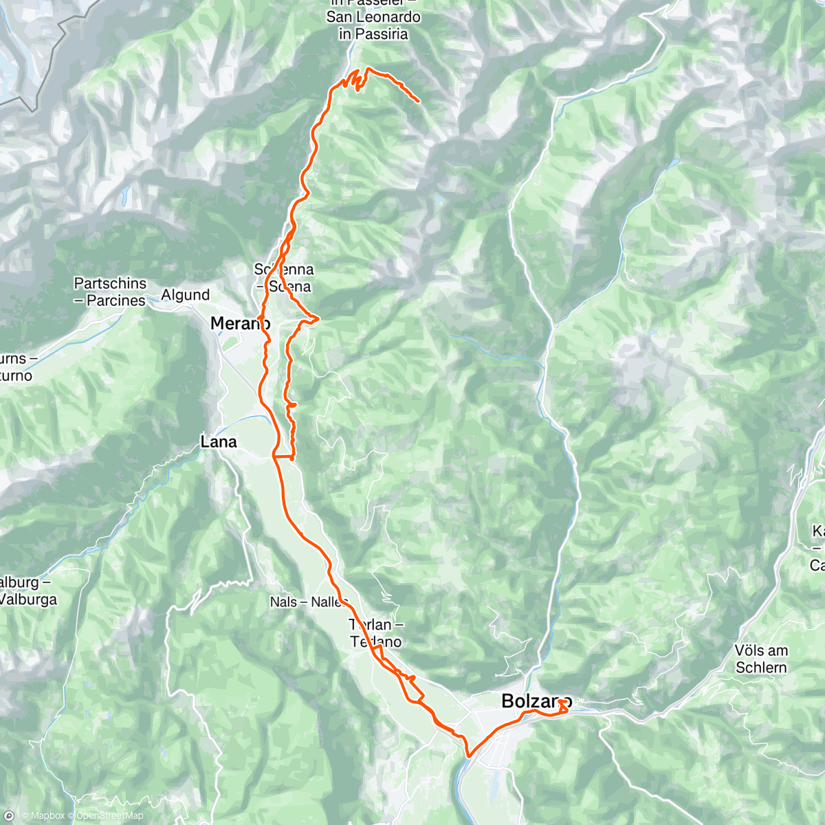 Map of the activity, Prantacher Alm - Schenna - Hecher