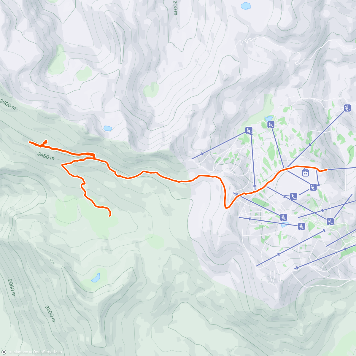 Map of the activity, Granite Chief Trail Work