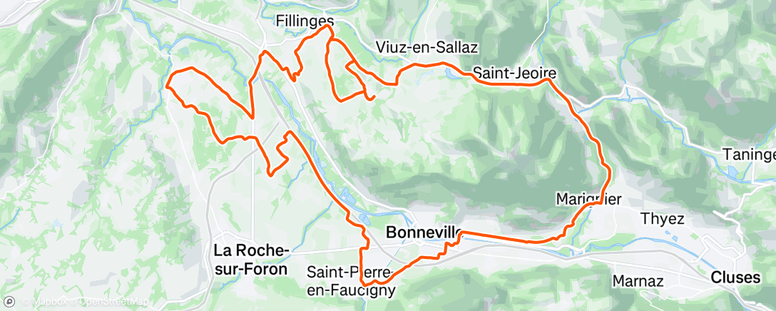 Map of the activity, Sortie vélo le matin