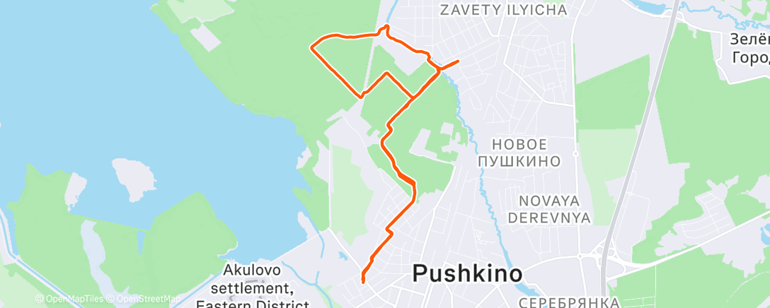 Map of the activity, Утренний забег