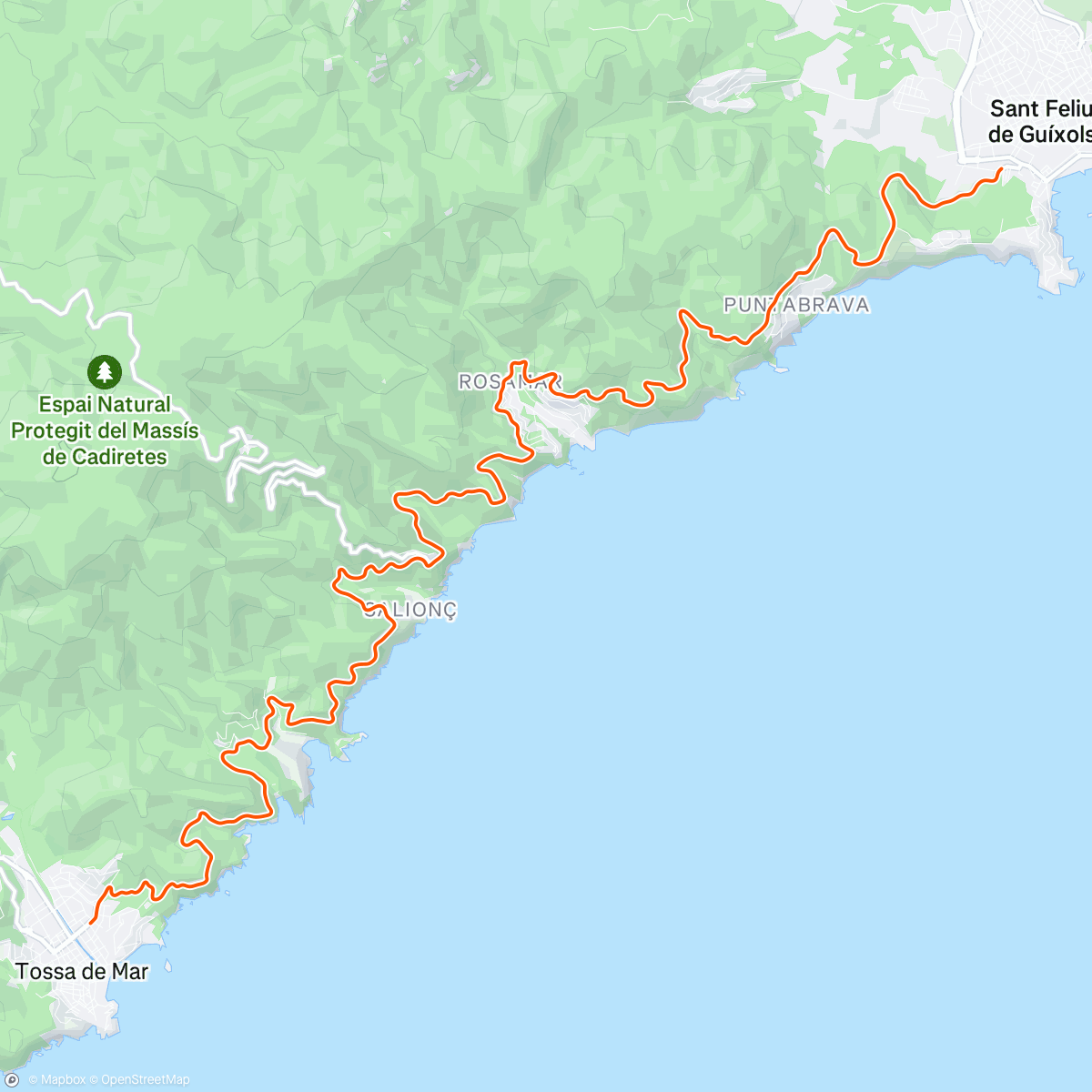 Map of the activity, Spanien - Tossa de Mar - St Feliu de Guixols (Katalonien)