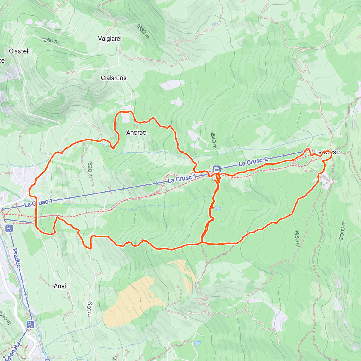 Map of the activity, Badia - Summer Park la Crusc - Cappelletta Crusc in solitaria di corsa - Badia