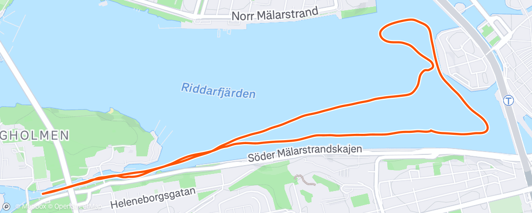 Map of the activity, Evening Stand Up Paddling