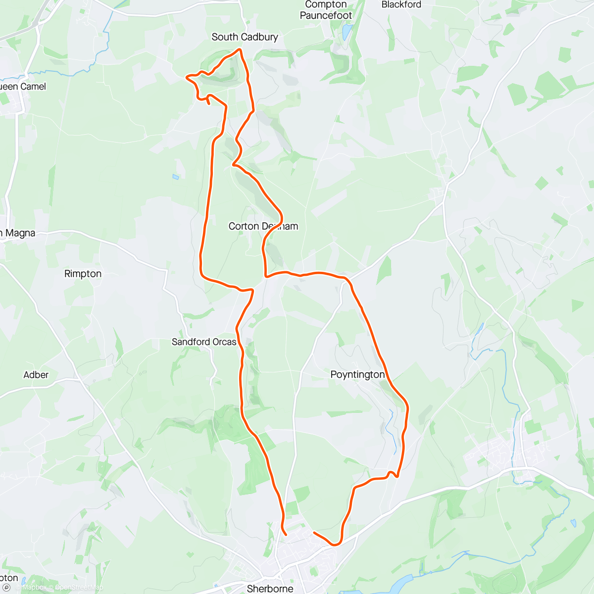 Map of the activity, Corton Denham Beacon, Cadbury Hillfort, Corton Denham Ridge then home. Thoroughly enjoyed that, my ankles didn’t though.