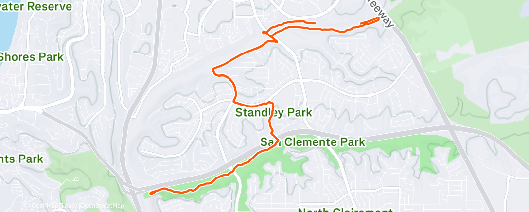 Map of the activity, Afternoon Trail Run