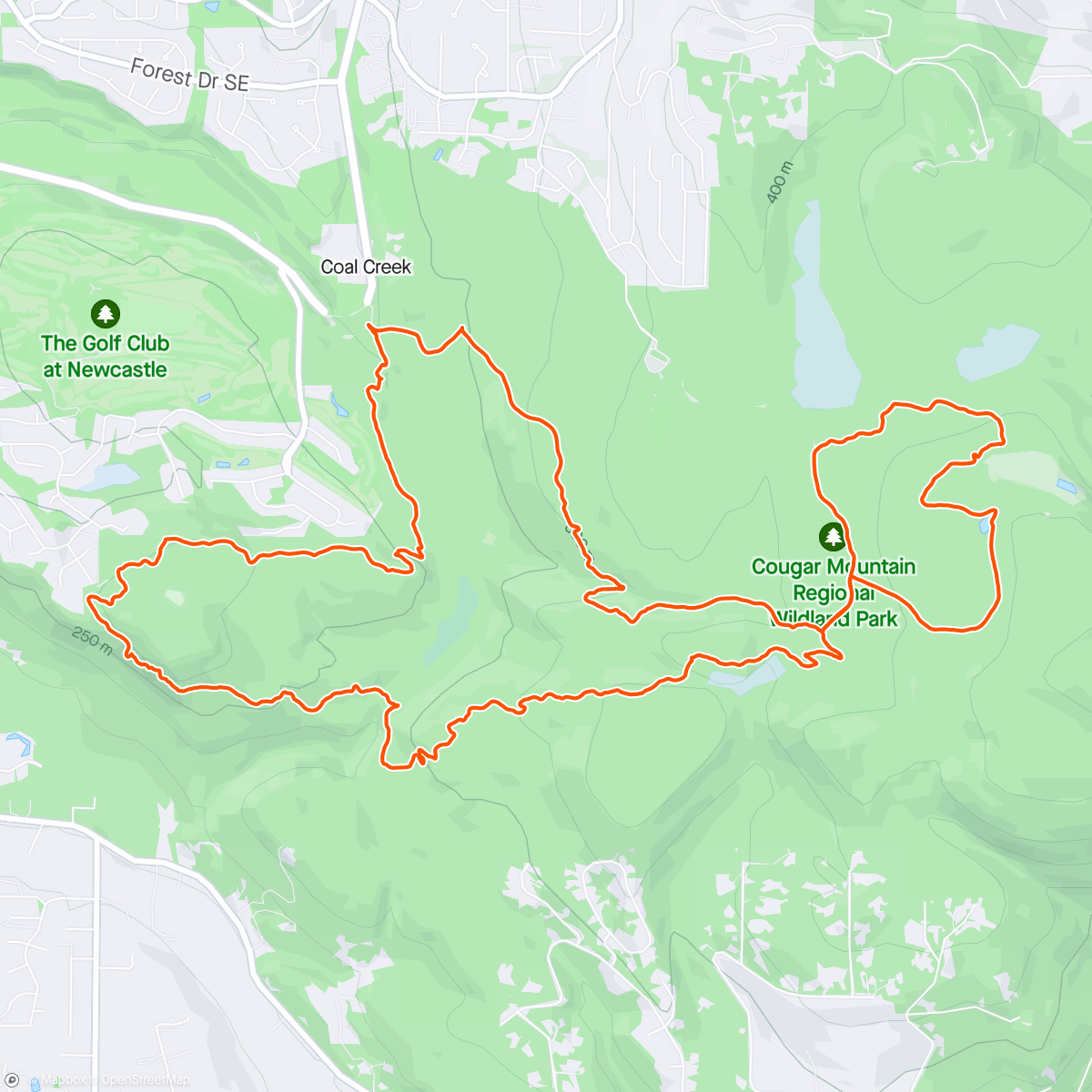Map of the activity, Spring on Cougar