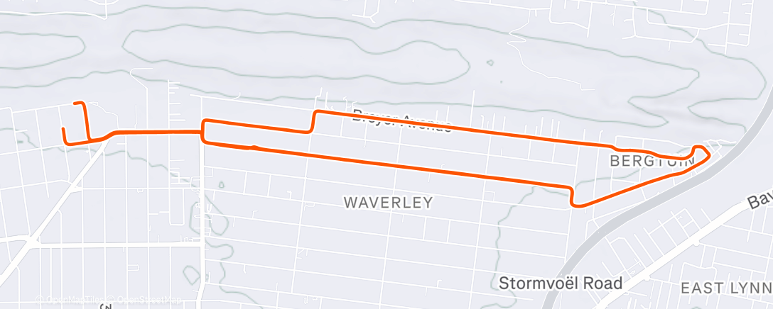 Map of the activity, Evening Ride